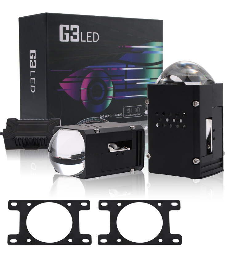 汽車LED大燈，1.8寸大燈，矩陣雙光透鏡大燈1