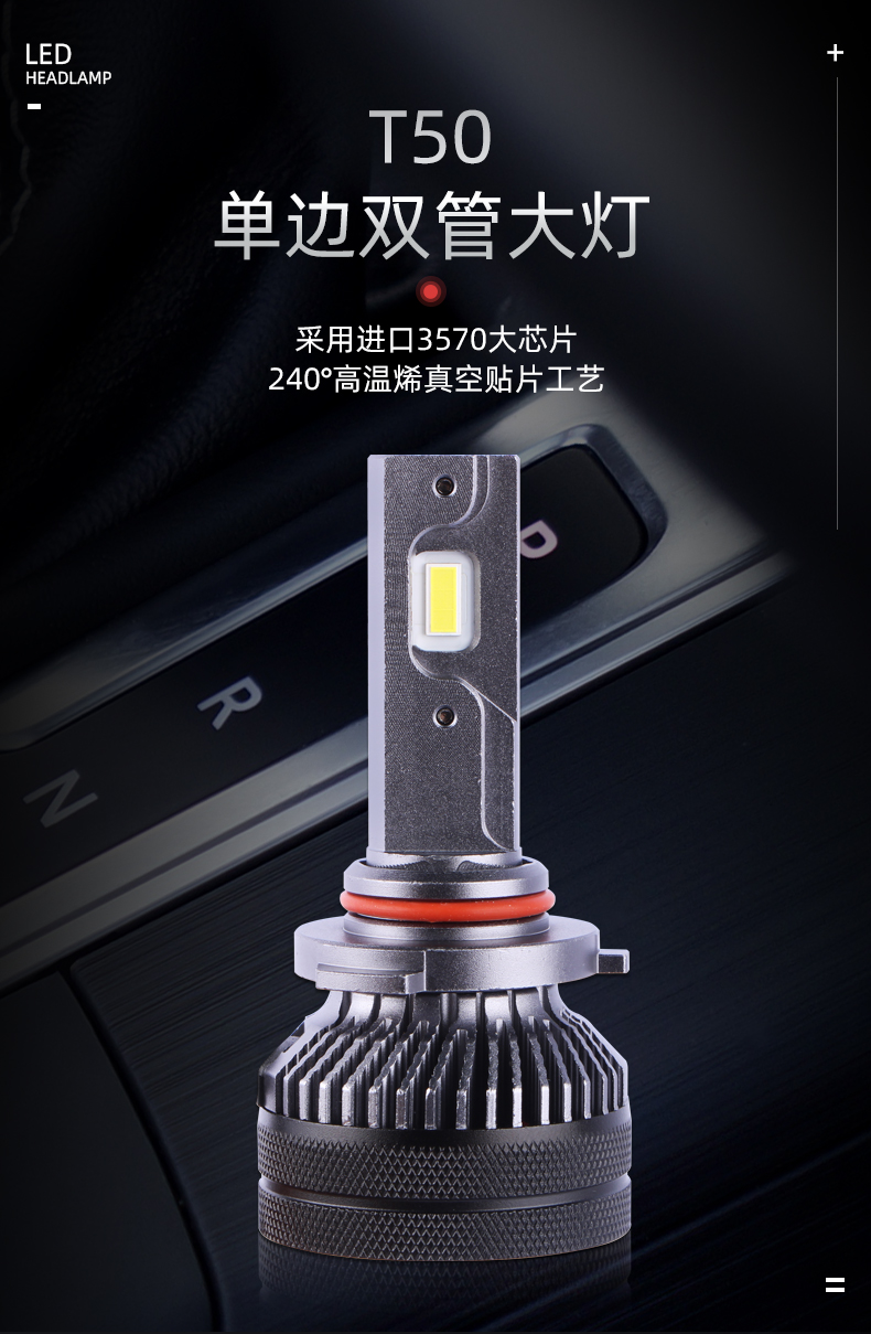 T50雙銅管汽車LED大燈1